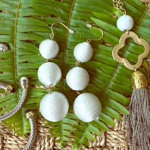 Beaded orb ball drop earrings